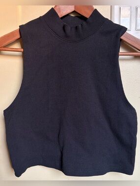 Abercrombie and Fitch Soft A&F Collection Black Tank Top Size L High Neck